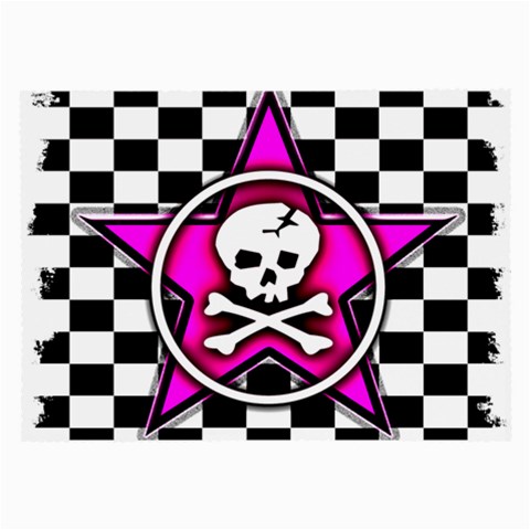 Pink Star Skull Checker Large Glasses Cloth from ArtsNow.com Front