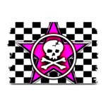 Pink Star Skull Checker Plate Mat