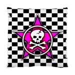 Pink Star Skull Checker Standard Cushion Case (Two Sides)