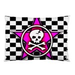 Pink Star Skull Checker Pillow Case