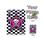 Pink Star Skull Checker Playing Cards 54 Designs (Mini)