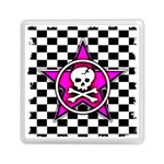 Pink Star Skull Checker Memory Card Reader (Square)