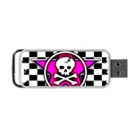 Pink Star Skull Checker Portable USB Flash (One Side)