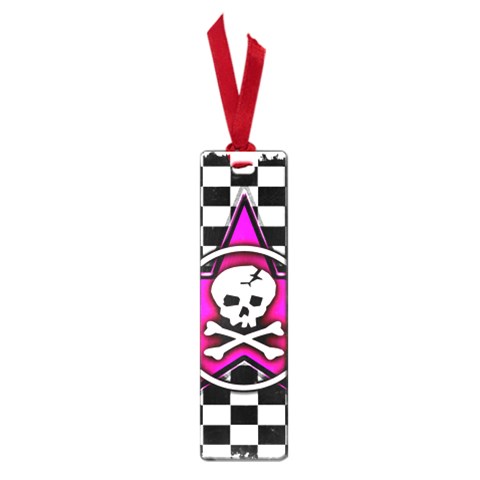 Pink Star Skull Checker Small Book Mark from ArtsNow.com Front