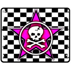 Pink Star Skull Checker Double Sided Fleece Blanket (Medium) from ArtsNow.com 58.8 x47.4  Blanket Front