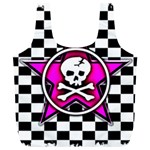 Pink Star Skull Checker Full Print Recycle Bag (XL)