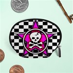 Pink Star Skull Checker Accessory Pouch (Small)