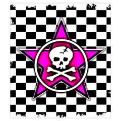 Pink Star Skull Checker Drawstring Pouch (Small) from ArtsNow.com Front