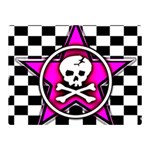 Pink Star Skull Checker Double Sided Flano Blanket (Mini)