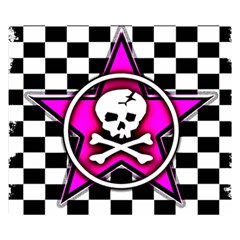 Pink Star Skull Checker Double Sided Flano Blanket (Small) from ArtsNow.com 50 x40  Blanket Front