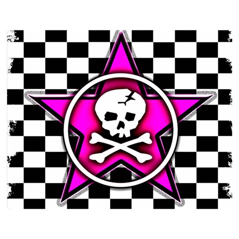 Pink Star Skull Checker Double Sided Flano Blanket (Medium) from ArtsNow.com 60 x50  Blanket Front