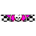 Pink Star Skull Checker Small Flano Scarf