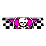 Pink Star Skull Checker Satin Scarf (Oblong)