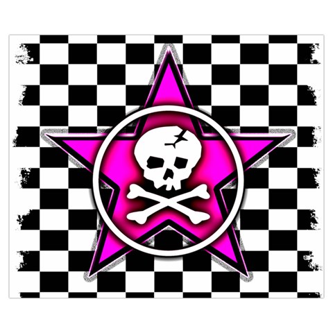 Pink Star Skull Checker Medium Tote Bag from ArtsNow.com Front