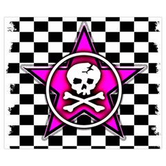 Pink Star Skull Checker Medium Tote Bag from ArtsNow.com Front