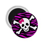 Pink Zebra Skull 2.25  Magnet