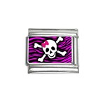 Pink Zebra Skull Italian Charm (9mm)