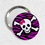 Pink Zebra Skull 2.25  Handbag Mirror