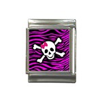 Pink Zebra Skull Italian Charm (13mm)