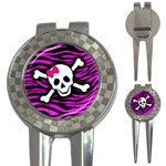 Pink Zebra Skull 3-in-1 Golf Divot