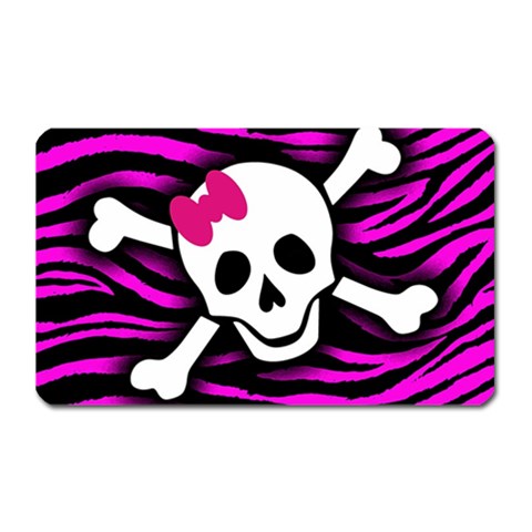 Pink Zebra Skull Magnet (Rectangular) from ArtsNow.com Front