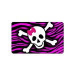 Pink Zebra Skull Magnet (Name Card)