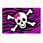 Pink Zebra Skull Postcard 4 x 6  (Pkg of 10)