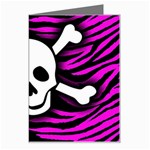 Pink Zebra Skull Greeting Card