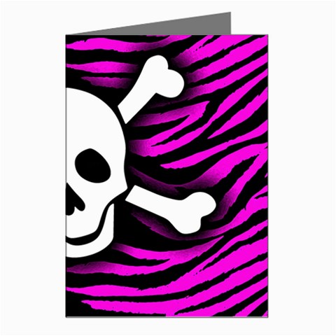 Pink Zebra Skull Greeting Cards (Pkg of 8) from ArtsNow.com Left