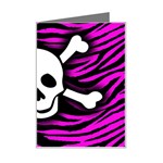 Pink Zebra Skull Mini Greeting Card
