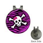 Pink Zebra Skull Golf Ball Marker Hat Clip
