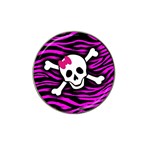 Pink Zebra Skull Hat Clip Ball Marker (4 pack)