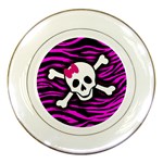 Pink Zebra Skull Porcelain Plate