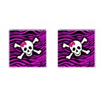 Pink Zebra Skull Cufflinks (Square)