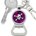 Pink Zebra Skull Bottle Opener Key Chain