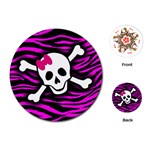 Pink Zebra Skull Playing Cards Single Design (Round)