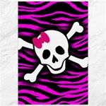 Pink Zebra Skull Canvas 12  x 18 