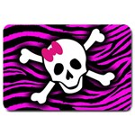 Pink Zebra Skull Large Doormat
