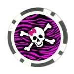 Pink Zebra Skull Poker Chip Card Guard