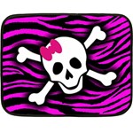 Pink Zebra Skull Double Sided Fleece Blanket (Mini)