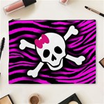 Pink Zebra Skull Cosmetic Bag (XL)