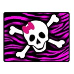 Pink Zebra Skull Fleece Blanket (Small)