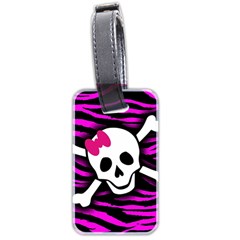 Pink Zebra Skull Luggage Tag (two sides) from ArtsNow.com Back