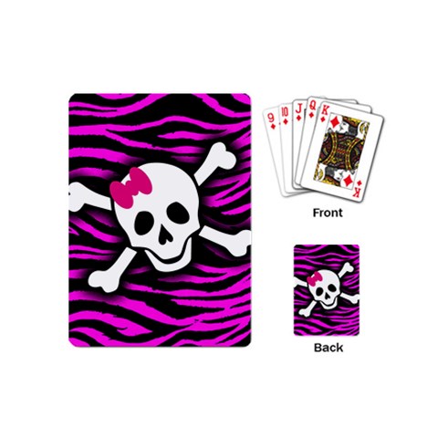 Pink Zebra Skull Playing Cards Single Design (Mini) from ArtsNow.com Back