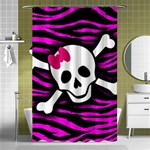 Pink Zebra Skull Shower Curtain 48  x 72  (Small)