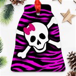 Pink Zebra Skull Ornament (Bell)