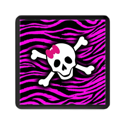 Pink Zebra Skull Memory Card Reader (Square) from ArtsNow.com Front