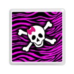 Pink Zebra Skull Memory Card Reader (Square)