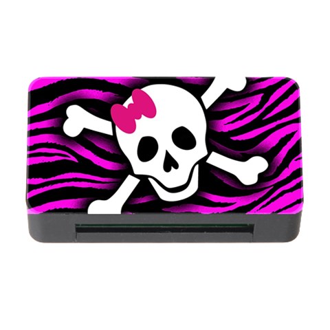 Pink Zebra Skull Memory Card Reader with CF from ArtsNow.com Front