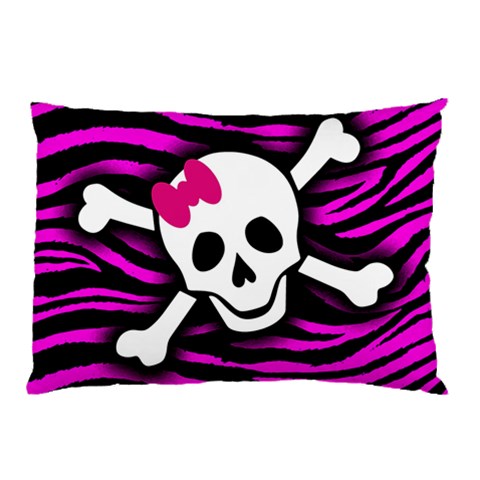 Pink Zebra Skull Pillow Case (Two Sides) from ArtsNow.com Front